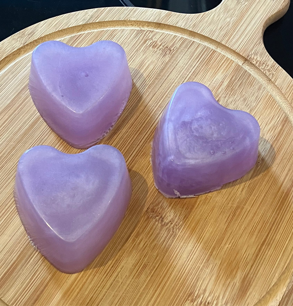 Handmade lavender heart soap