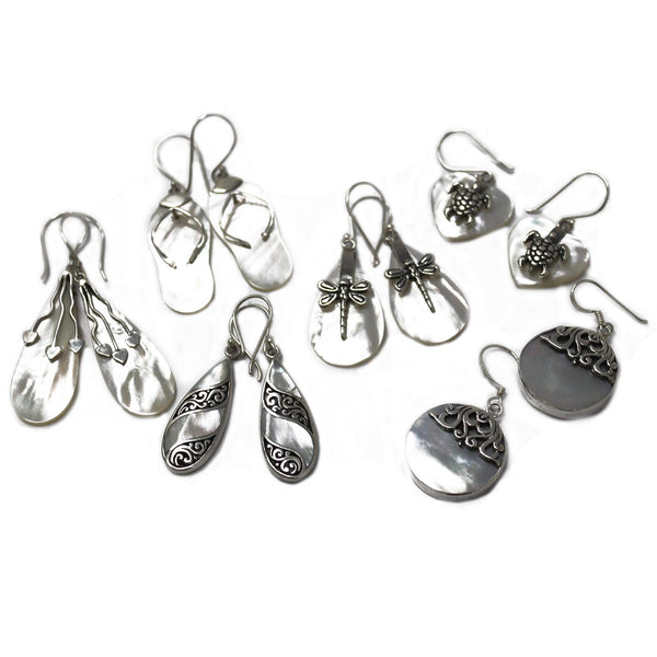 Shell & Silver Earrings - Dragonflies - Mother of Pearl