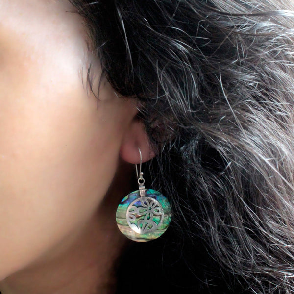 Shell & Silver Earrings - Dragonflies - Mother of Pearl
