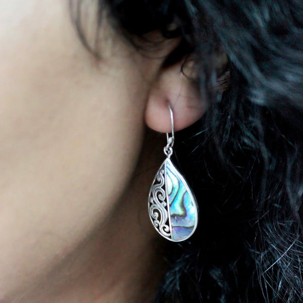Shell & Silver Earrings - Dragonflies - Mother of Pearl