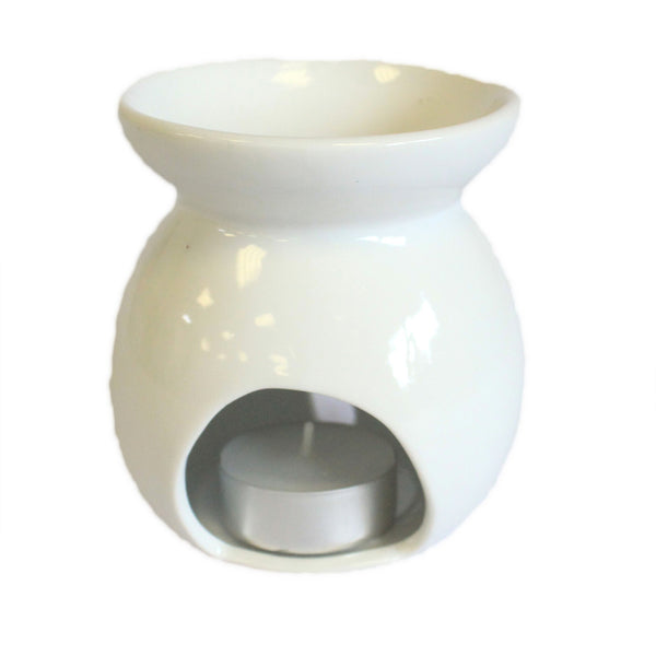 Oil Burner - Ceramic - Trees - White