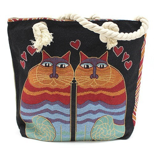 Rope Handle Bag - Rainbow Cats
