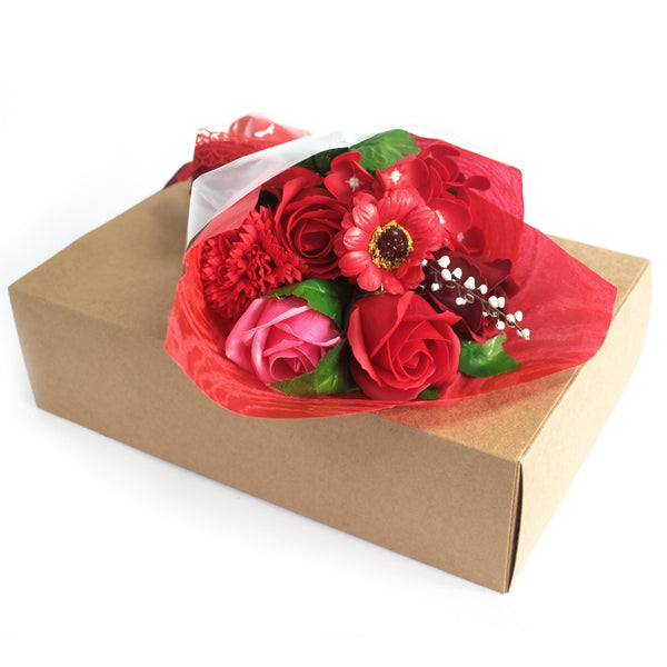 Soap Flowers - Boxed Bouquet - Red
