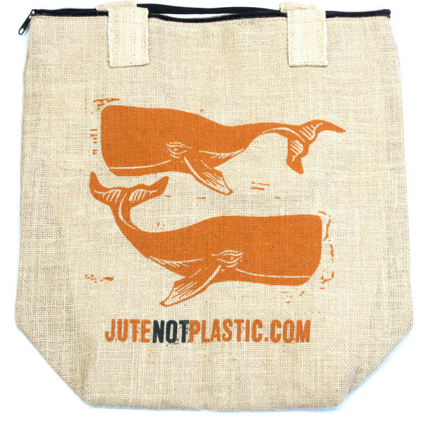 Eco Jute Not Plastic Bag - Two Whales