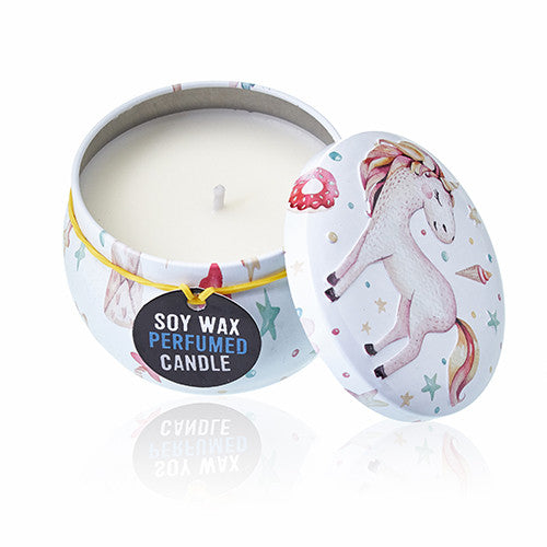 Art Tin Candle - Unicorn - Moonstone