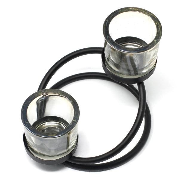Iron Votive Candle Holder - Two Cup Double Step