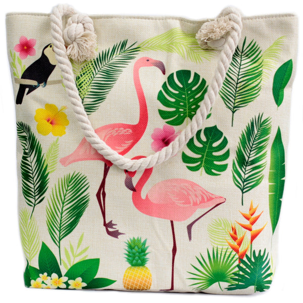 Rope Handle Bag - Flamingo