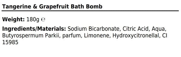 Jumbo Bath Bomb - Tangerine & Grapefruit
