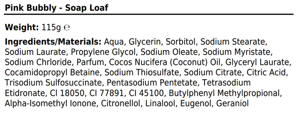 Handmade soap bar - 100g - Pink Bubbly