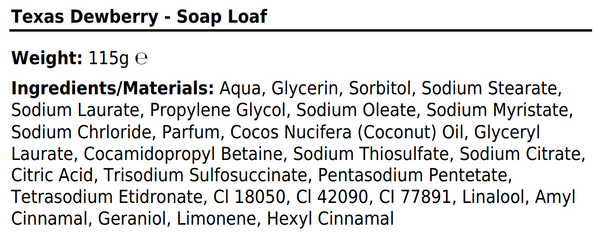 Handmade soap bar - 100g - Texas Dewberry
