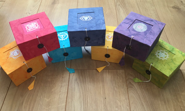 Set of 7 Tibetan Brass Chakra Singing Bowls
