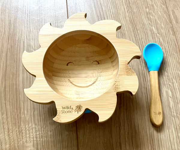 Baby Bamboo Weaning Bowl and Spoon - You Are My Sunshine Set
