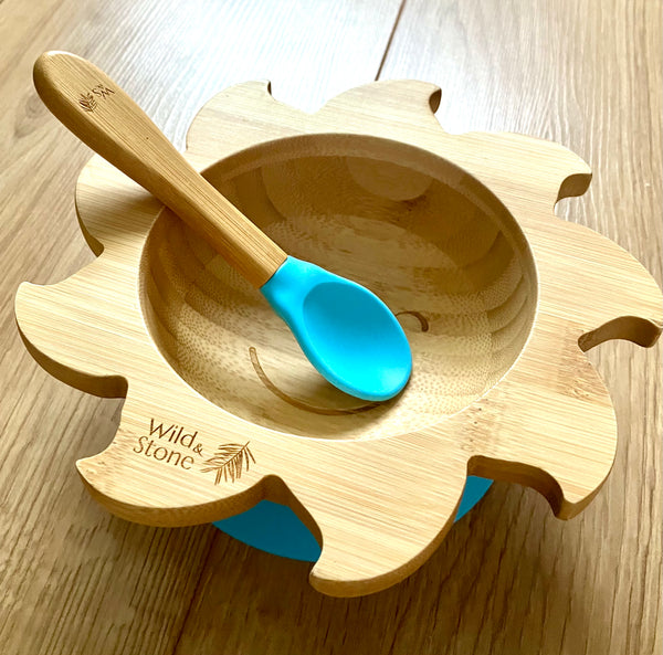 Baby Bamboo Weaning Bowl and Spoon - You Are My Sunshine Set