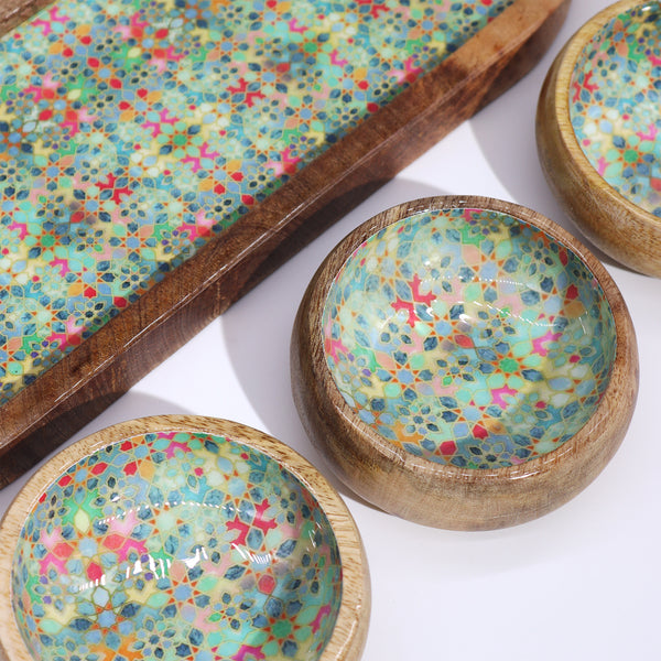 Mango Wood Tray and Bowls