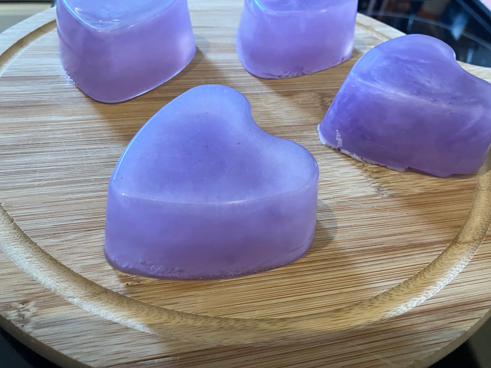 Handmade lavender heart soap
