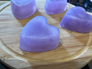 Handmade lavender heart soap