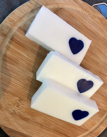 Handmade lavender heart slice