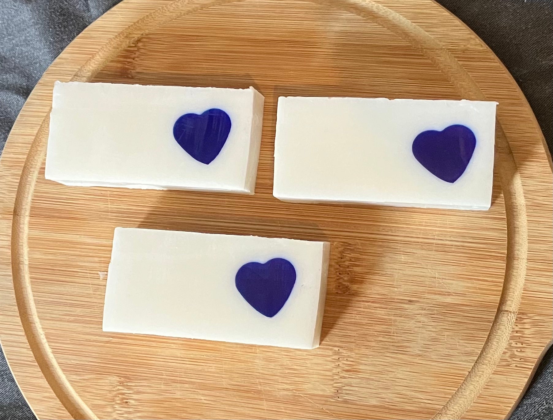 Handmade lavender heart slice