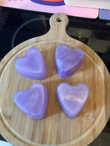Handmade lavender heart soap