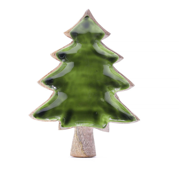 Lost in the Forest -  Enamel Tree Wooden Bowl - 25x19cm