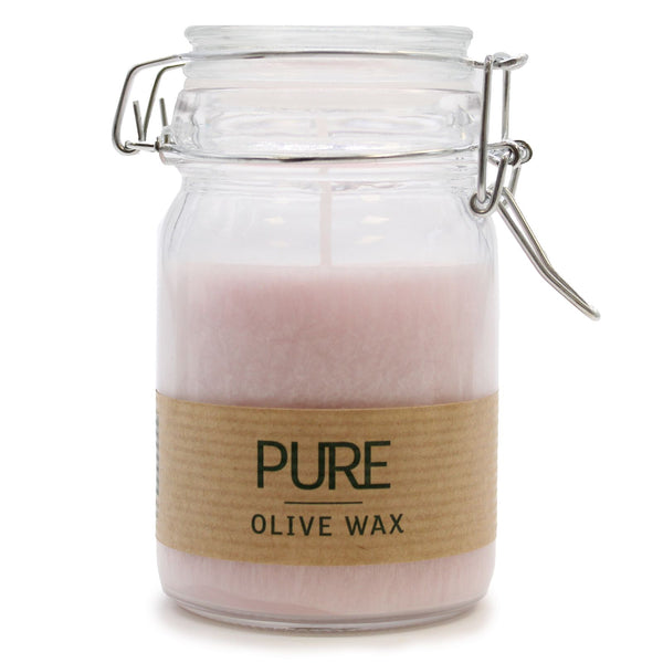 Handmade Pure Olive Wax Jar Candle 120x70 - Antique Rose