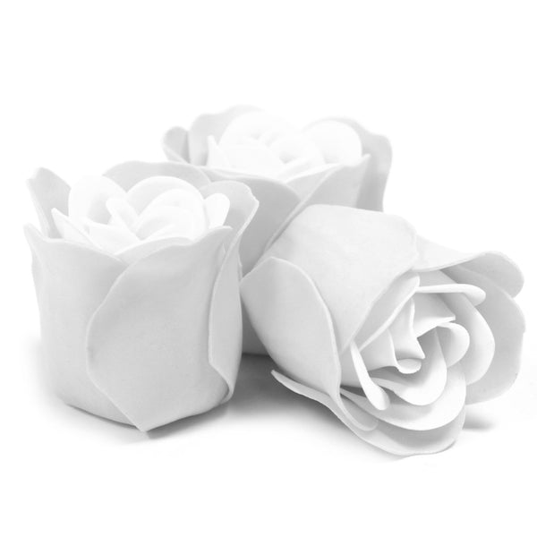 Soap Flower Heart Box - Set of 3 White Roses
