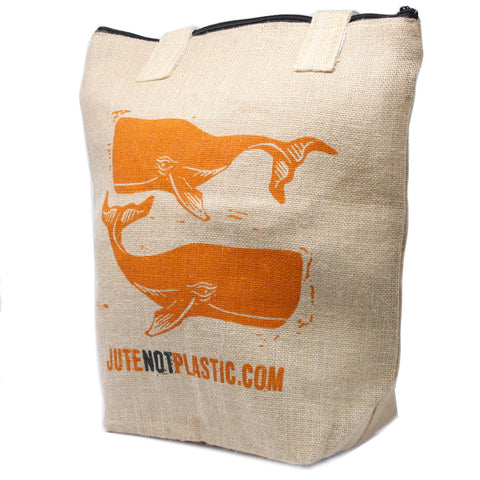 Eco Jute Not Plastic Bag - Two Whales