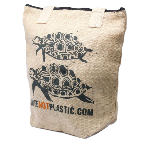 Eco Jute Not Plastic Bag - Two Turtles