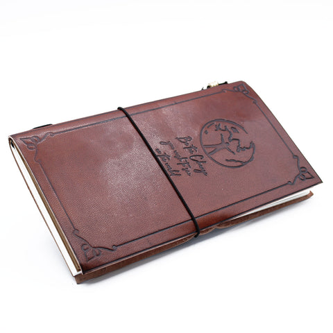 Handmade Leather Journal - Be The Change - Brown