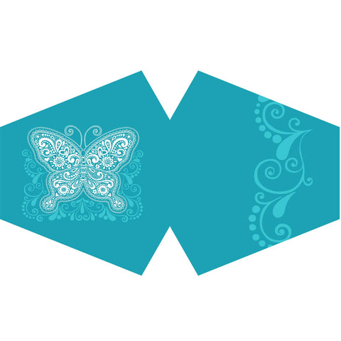 Reusable Face Mask - Blue Butterfly (adult)