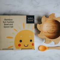 Baby Bamboo Weaning Bowl and Spoon - You Are My Sunshine Set