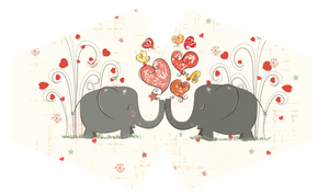 Reusable Face Mask - Elephants in Love (adult)