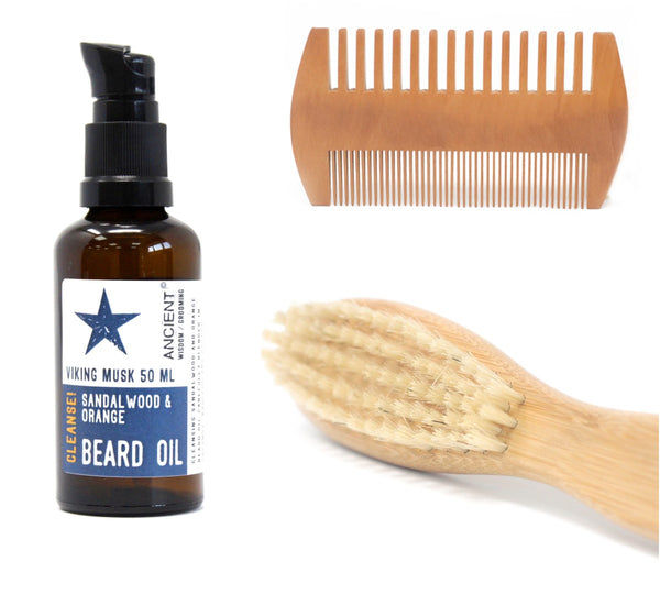 Beard Care Bundle - Oil, Comb and Brush