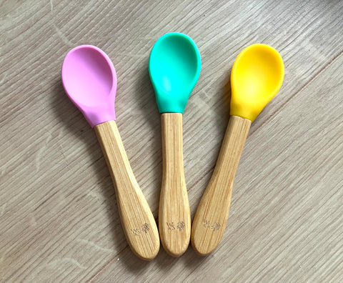 Bamboo and Silicone Weaning Spoons