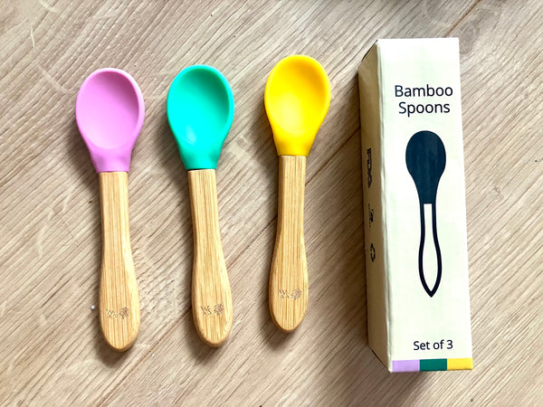 Bamboo and Silicone Weaning Spoons